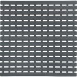 Dark grey plastic, square shower mat in a slatted design