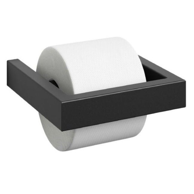 Zack Linea black toilet roll holder