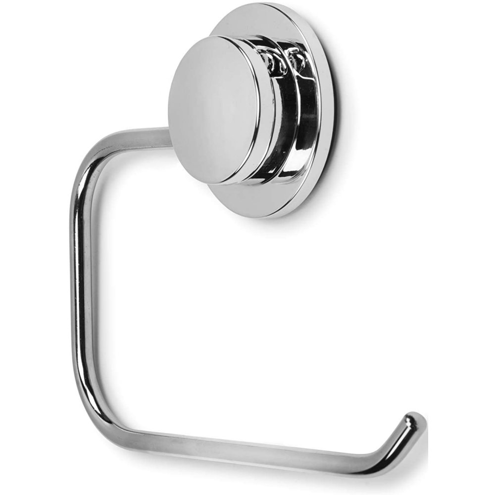 chrome plated roll holder with round wall attachment for fixing