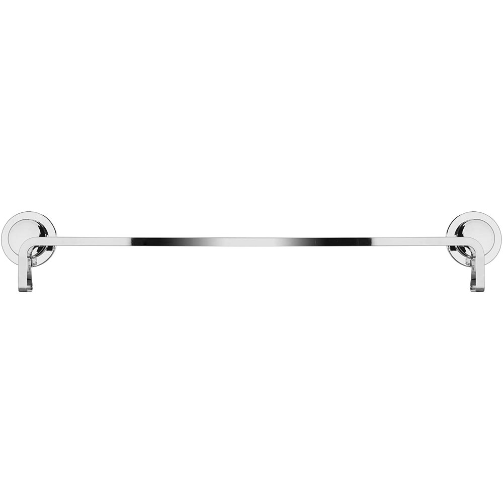 chrome plated towel rail with round with round wall attachments for fixing