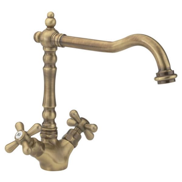 Tre Mercati French Classic Antique Brass Sink Mixer Tap