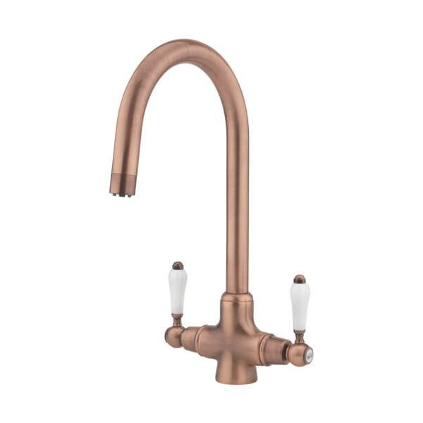 285 Little Venice 2 lever mono sink mixer - old copper plated