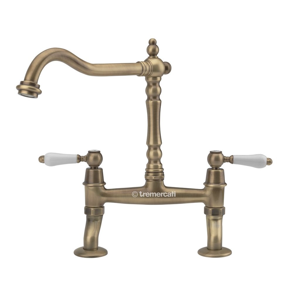 297 Little Venice bridge sink mixer - antique brass plated