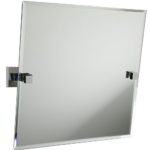 square chester mirror with two squarte wall brackets on either side