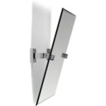 square chester mirror with two squarte wall brackets on either side as viwed from the daide, the mirror is tilted forward