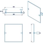 diagrams giving the measurements of the mirror (dimensions also found in item description)
