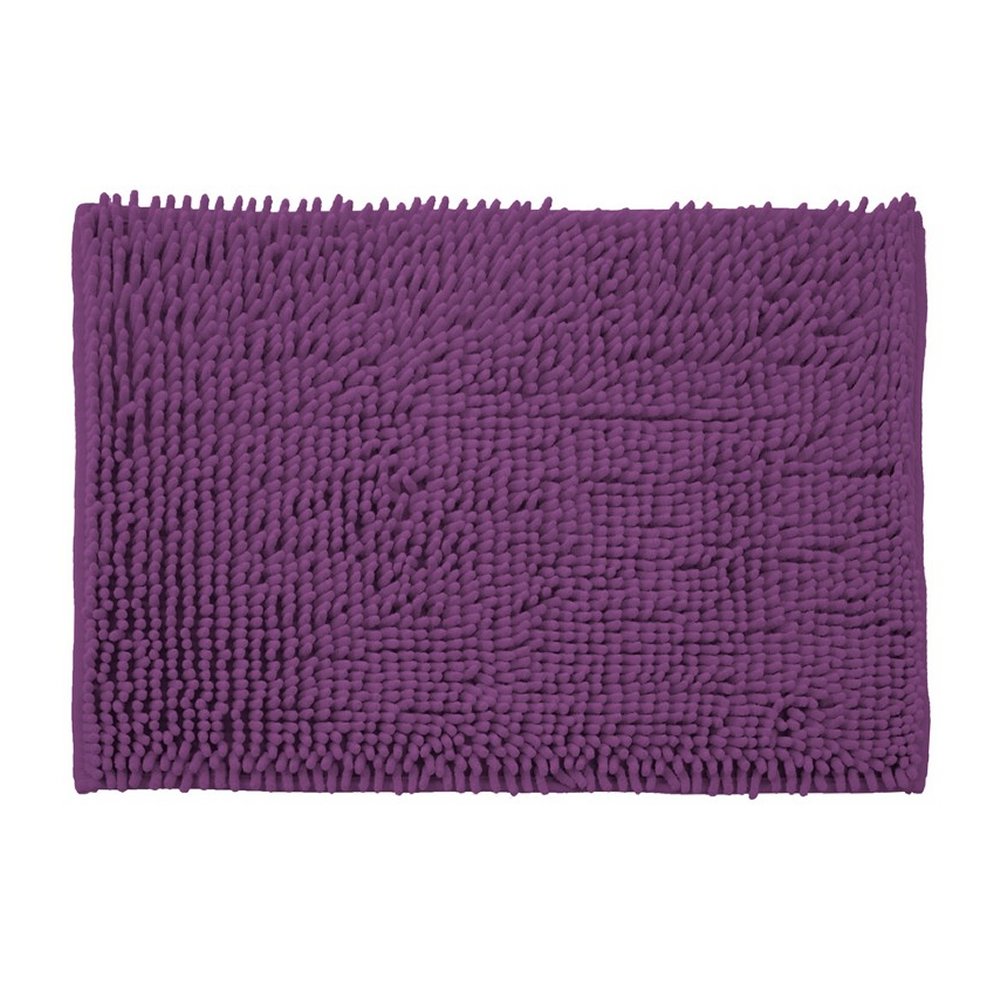 rectangular purple bathroom mat