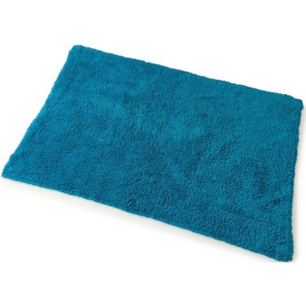 rectangular cobalt blue bathroom mat