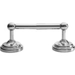 double post spindle toilet roll holder in chrome as viewed from above