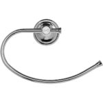 wall mounted chrome towel ring with a chrome holder, on the front of the holder is a white circle with the text "Croydex est 1919"