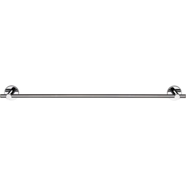 chrome towel rail with round wall brackets on each end