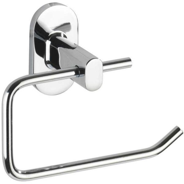 rectangular shaped hook chrome roll holder with oval back plate