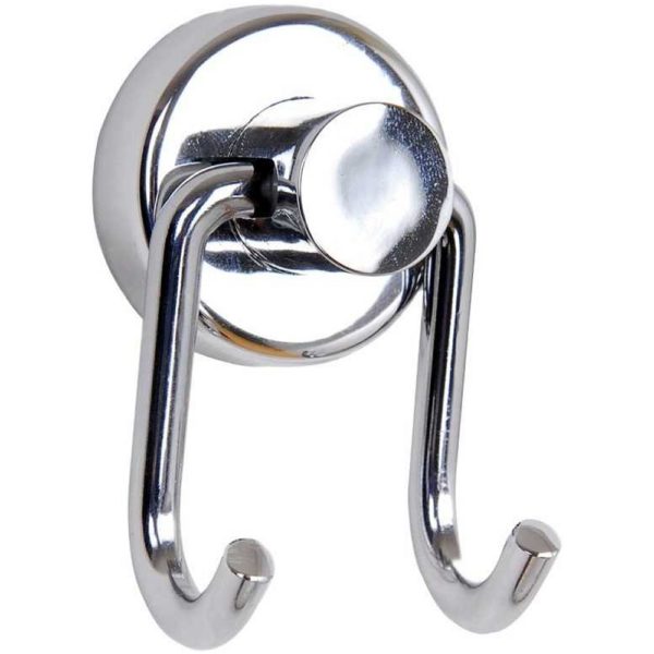 double robe hook consisting of two hooks attached to a round back plate