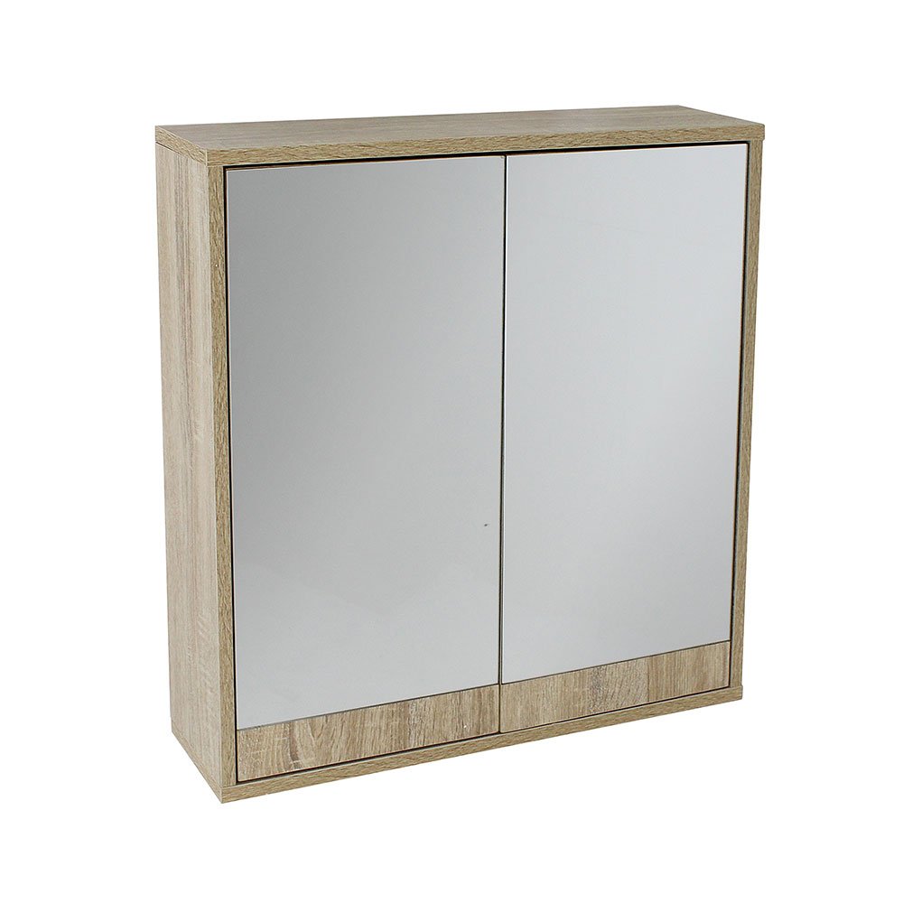 Maia Oak Effect Double Mirror Cabinet