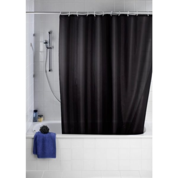 Wenko black shower curtain