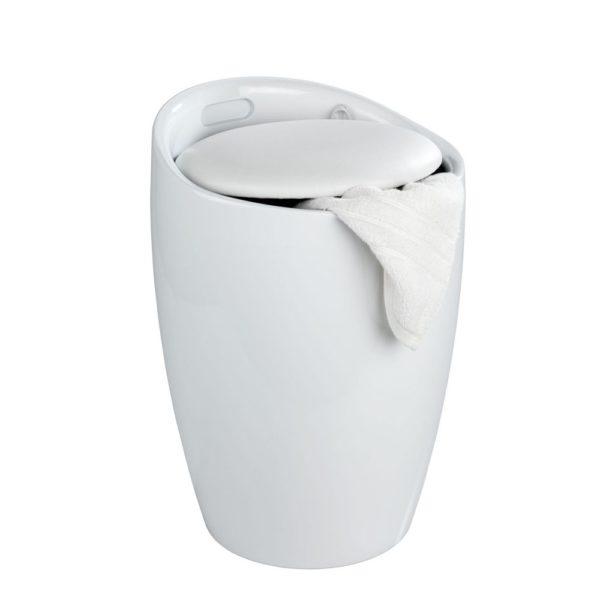 Wenko Candy white laundry stool