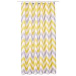 Yellow and grey shower curtain