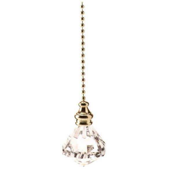 Polished brass diamond light pull