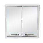 Radium White Gloss Curved Double Mirror Cabinet