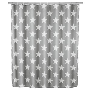 Wenko Stella Star grey shower curtain