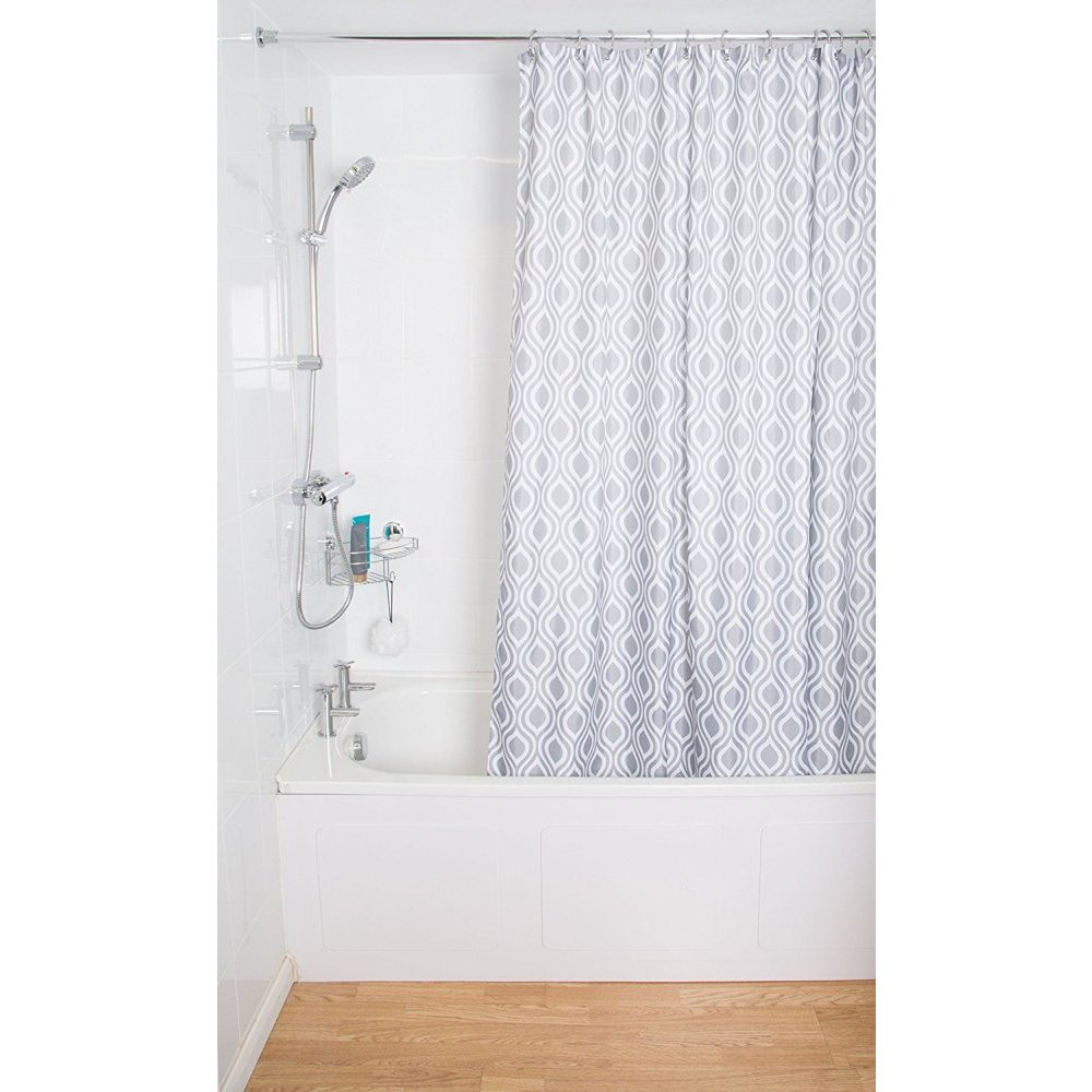 croydex grey medallion shower curtain