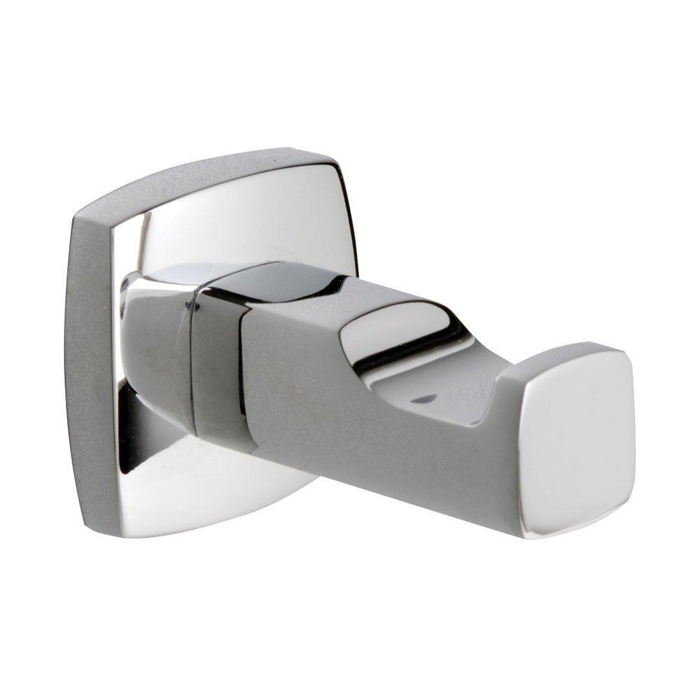 chrome single robe hook with square wall mount
