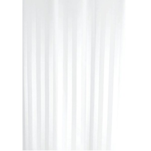 White satin stripe shower curtain