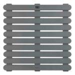 grey square plastic duckboard designd to resemble a wooden slatted one with each slat having rounded ends