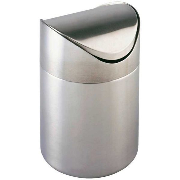 stainless steel roundded swing lid bin
