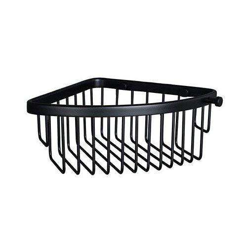 matt black corner wire basket, the basket wires are arranged horizontal to the front of the basket