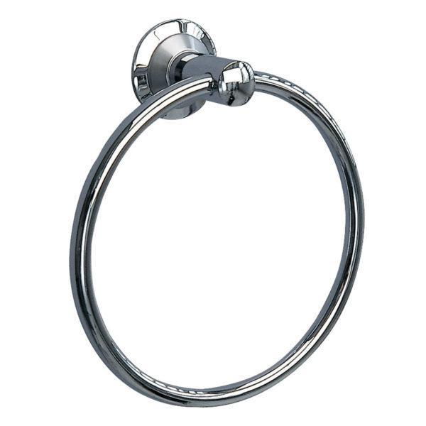 chrome round towel ring with round wall mount