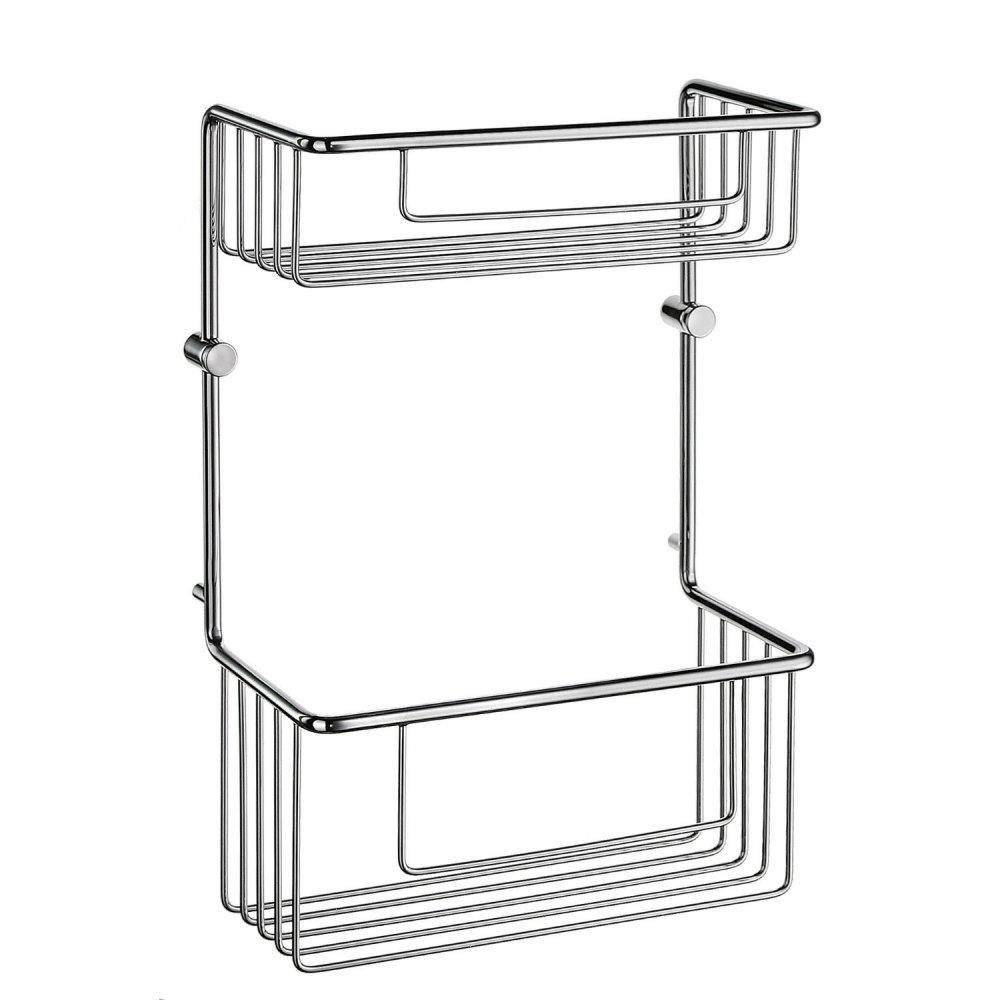 chrome rectangular double wire basket, the lower basket is deeper than the upper