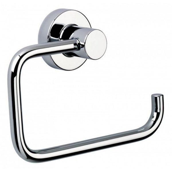 chrome squared hook shaped open toilet roll holder