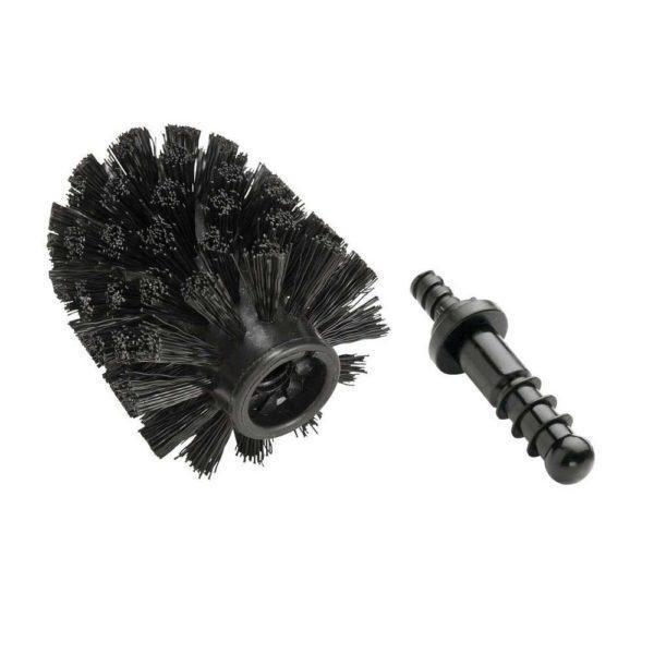 black bristle toilet brush head with adapter