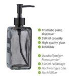 Wenko Pure Grey Glass Soap Dispenser 24713100