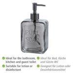 Wenko Pure Grey Glass Soap Dispenser 24713100