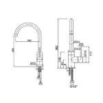 Sagittarius Ergo Monobloc Side Lever Sink Mixer, Chrome EL/155/C