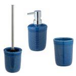 Wenko Sada Blue Soap Dispenser Toilet Brush & Tumbler Set