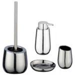 Wenko Badi Chrome Soap Dispenser Toilet Brush, Soap Dish & Tumbler Set