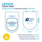 Croydex Levico Flexi Fix D-Shaped Toilet Seat Dimensions