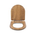 Croydex Levico Flexi Fix Oak Effect D-Shaped Toilet Seat WL610286H