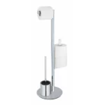 Wenko Polvano Stainless Steel Freestanding Toilet Brush Holder & Roll Holder