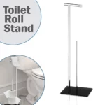 Blue Canyon Kingston Stainless Steel Free-Standing Toilet Roll Holder & Spare Roll Store BA6654